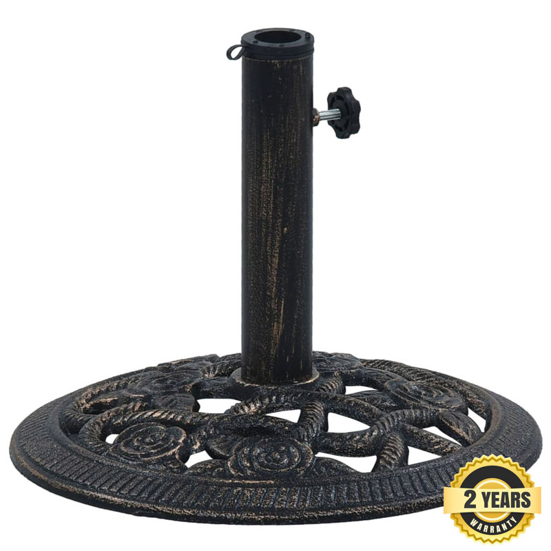 Kaneohe Cast Iron Free Standing Umbrella Base, Brown