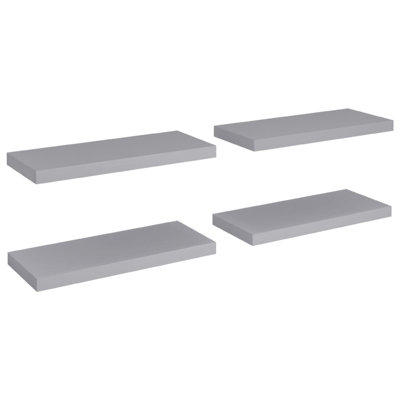 Ensemble de 4 tablettes flottantes Maeve, gris, cadre robuste, 24 pouces