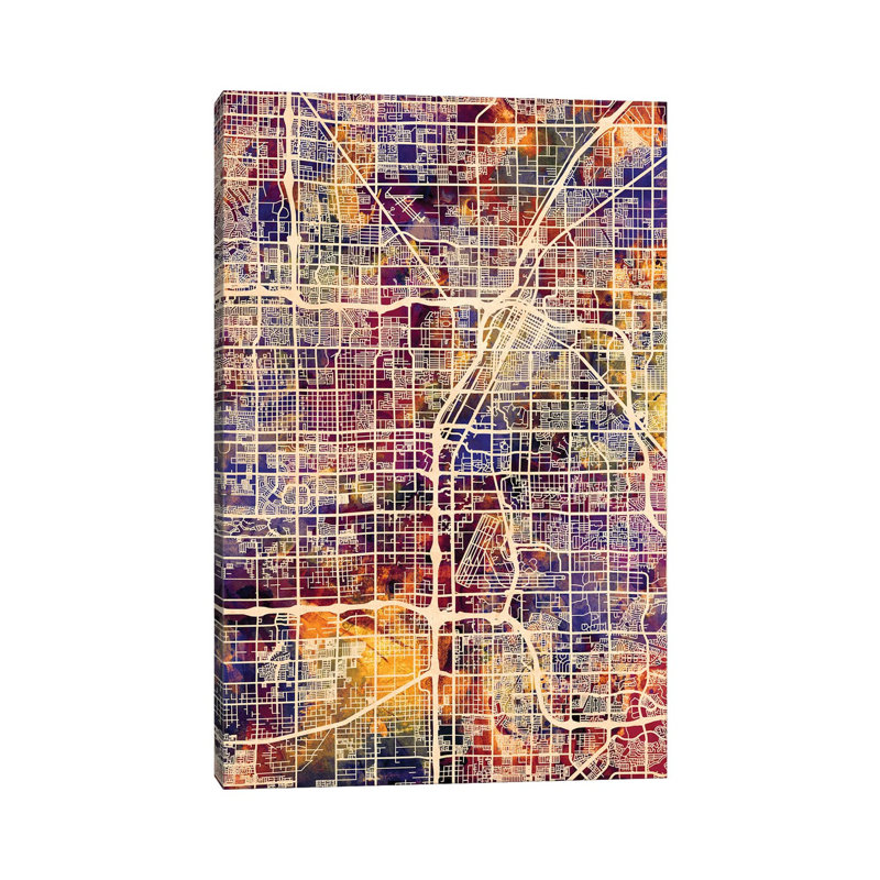 Las Vegas City Street Map I by Michael Tompsett - Wrapped Canvas Gallery-Wrapped Canvas Giclée, 152.5 cm H x 101.5 cm W