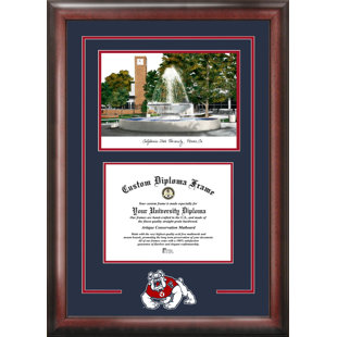 NCAA Fresno State Bulldogs Spirit Graduate Diploma with Campus Images Lithograph Frame