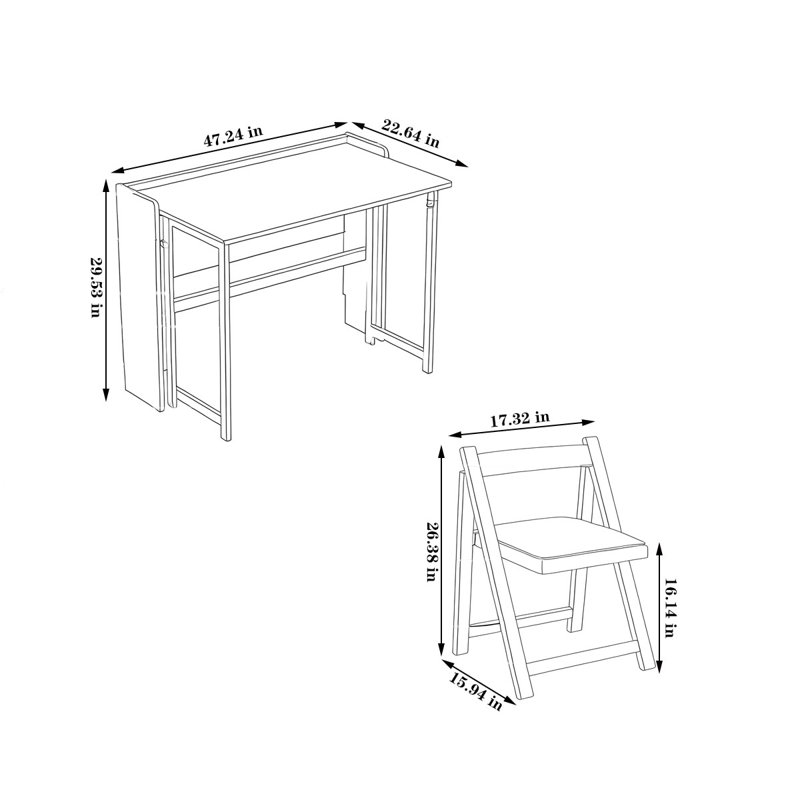 Table d'étude pour étudiant avec design pliable