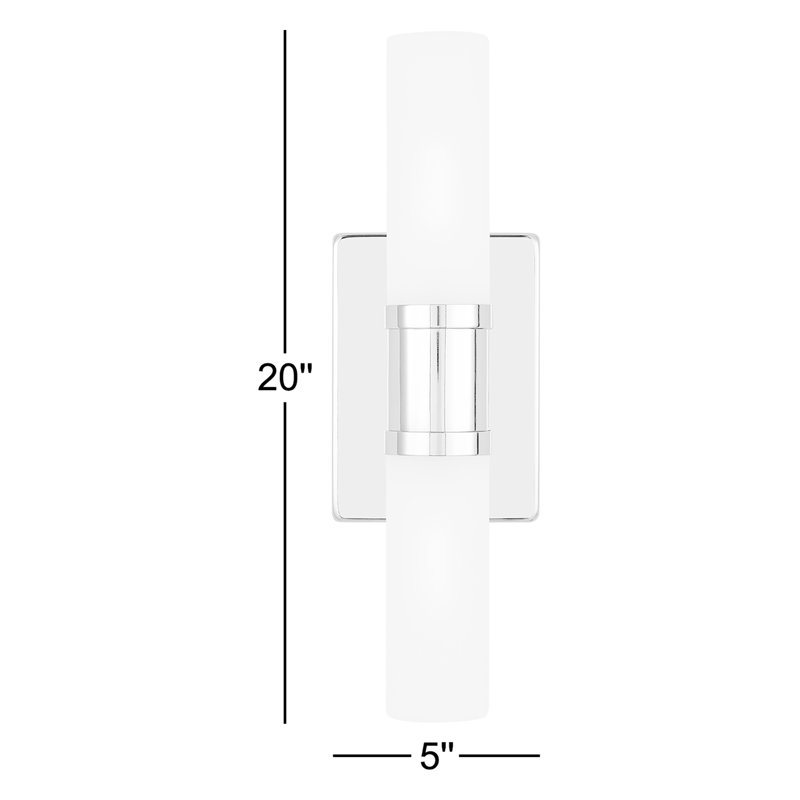 Medium Two Light Wall / Bath, Brushed Nickel, 60 W, 20" H x 5" W x 3.63" D