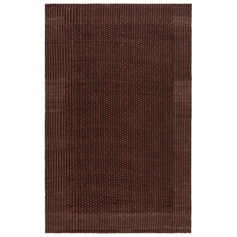 Auckland Hand-Woven Flatweave Jute/Sisal Area Rug, Brown/Rust, Rectangle 3' x 5'