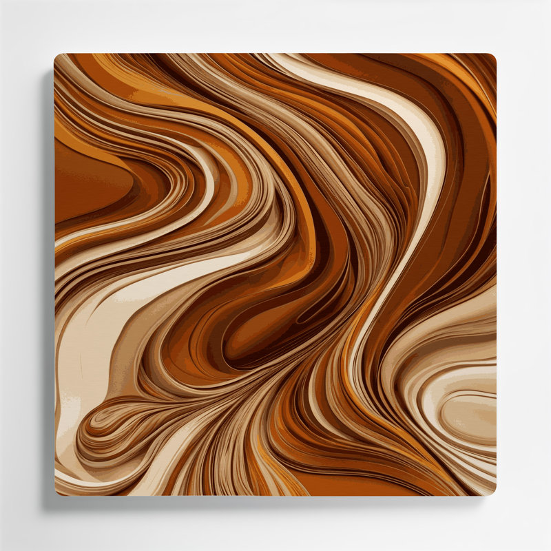 Abstraction numérique 11, art mural en métal brun, H 12 po x l 12 po