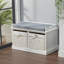 Abbey Canvas Upholstered Storage Bench-1110224352