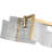Hogans Linear Pendant in Brushed Champagne Bronze with Hammered Water Glass