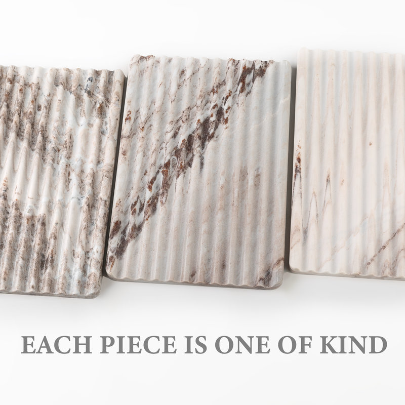 Guein Rectangle Natural Marble Tray,Palissandro Classico