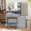 Ensemble de coiffeuse avec tabouret et miroir Dannyell-938378914