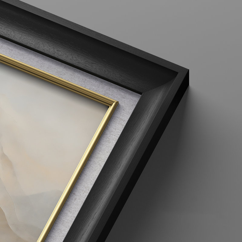 Ensemble de 2 œuvres d'art encadrées de qualité supérieure sur toile de qualité supérieure avec cadre de 26 po x 36 po, Noir