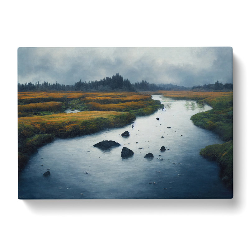 Stunning Forest River - Wrapped Canvas