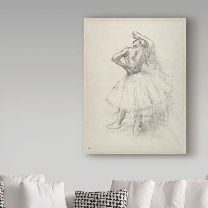 Reproduction d’art sur toile tendue, "danseuse deproposing le bras pouces" par edgar degas, H 24 po x l 18 po x P 2 po