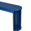 Console de 59 pouces, placage de chêne, bleu marine, pieds en éventail, lignes droites et courbées, décor de vestibule de style couloir, 2 tiroirs pour clés de courrier