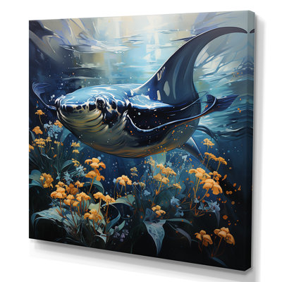 Manta Ray Dance 1 - art mural animaux côtiers