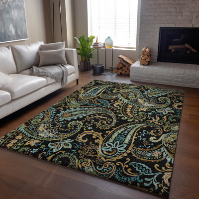Premium Machine Washable Cerrito AMF533 Black Rug