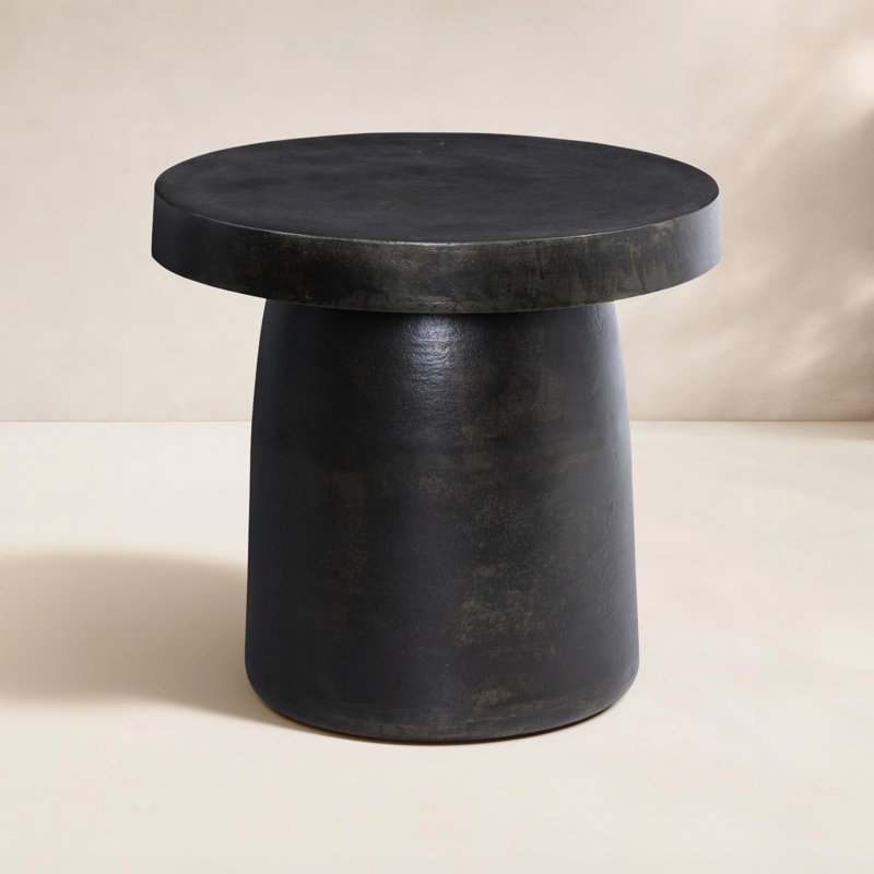 Ifigenia Camilla Outdoor End Table, Distressed Bronze