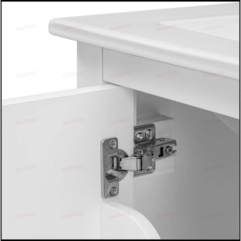 Petit meuble-lavabo en bois avec lavabo