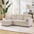 92''W Chenille Convertible L-Shaped Sectional Sofa Bed With Storage Two Pillows-886932038