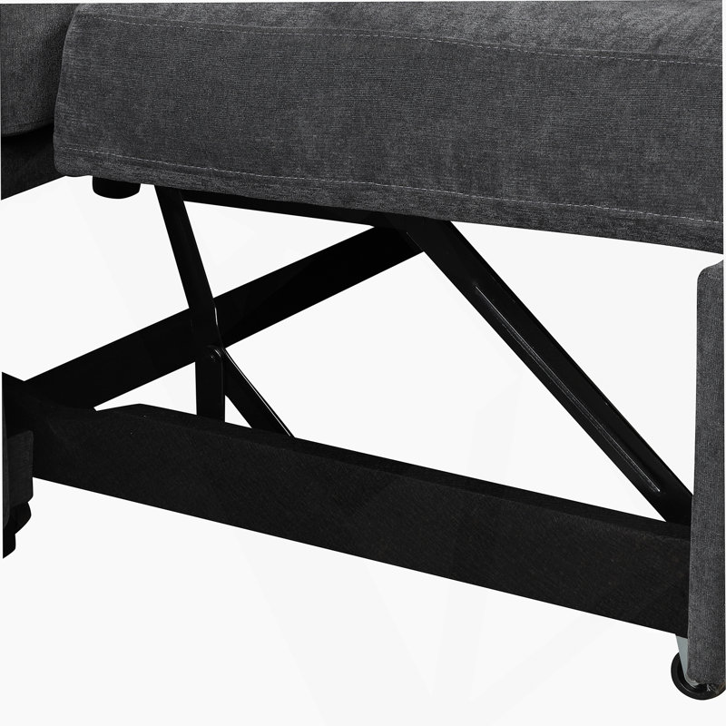 Sofa Bed Pull Out Sofa Sleeper with Two Back Pillows, Two USB Ports and Two Power Sockets, Light Gray Chenille