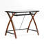 Bureau d'ordinateur en verre trempé avec plateau à clavier coulissant Jude-1810930512