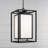12.50"W x 22"H 1-Light Outdoor Modern Square Rectangle Hanging Lantern in Black with Frosted Glass