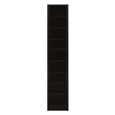 Cappuccino 8-Shelf Bookcase With Tall Vertical Design, Two Fixed And Six Adjustable Shelves For Flexible Storage Of Books Video Games Space Contemporary Scratch- Veneer, Organizing Personal