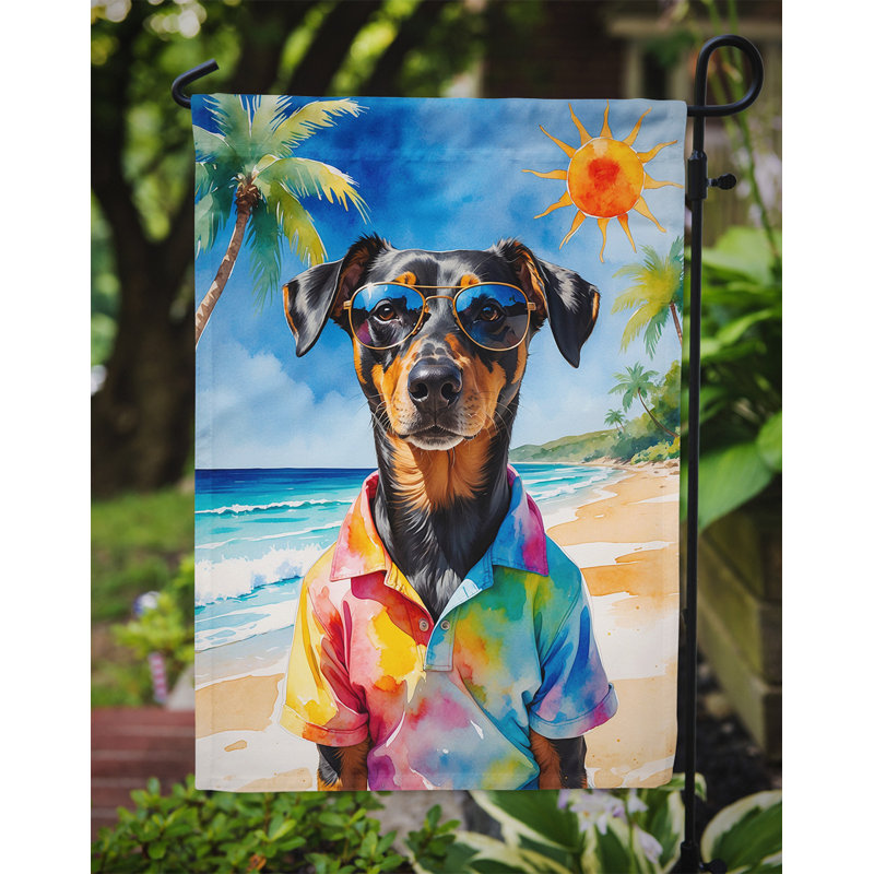 Bouvier bernois avec drapeau de jardin, Doberman Pinscher Summer