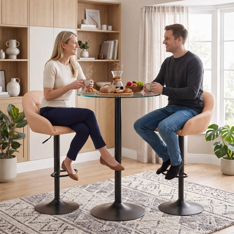 Swivel Yes Bar Stool with Steel Frame