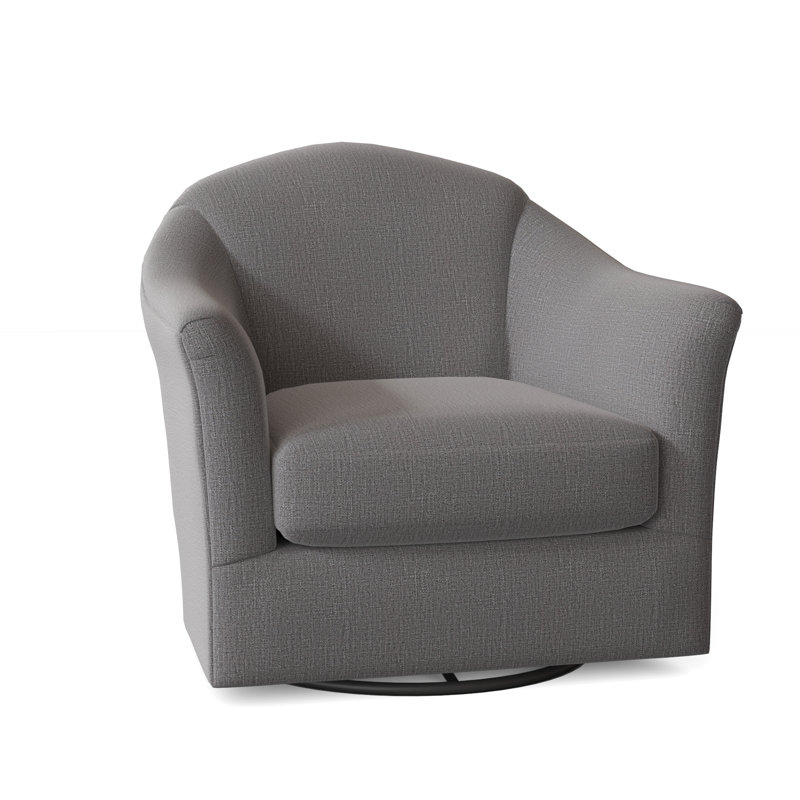 Fauteuil demi-tonneau pivotant de 36,5 po Darby, Tissu performance gris anthracite