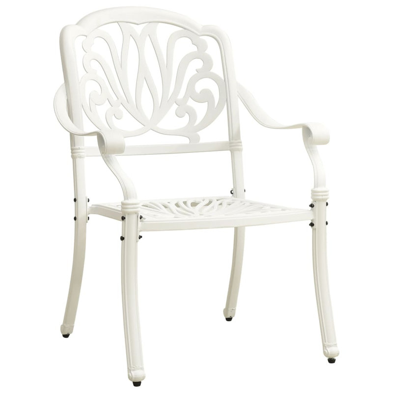 Ensemble bistro d'extérieur durable en fonte d'aluminium blanc