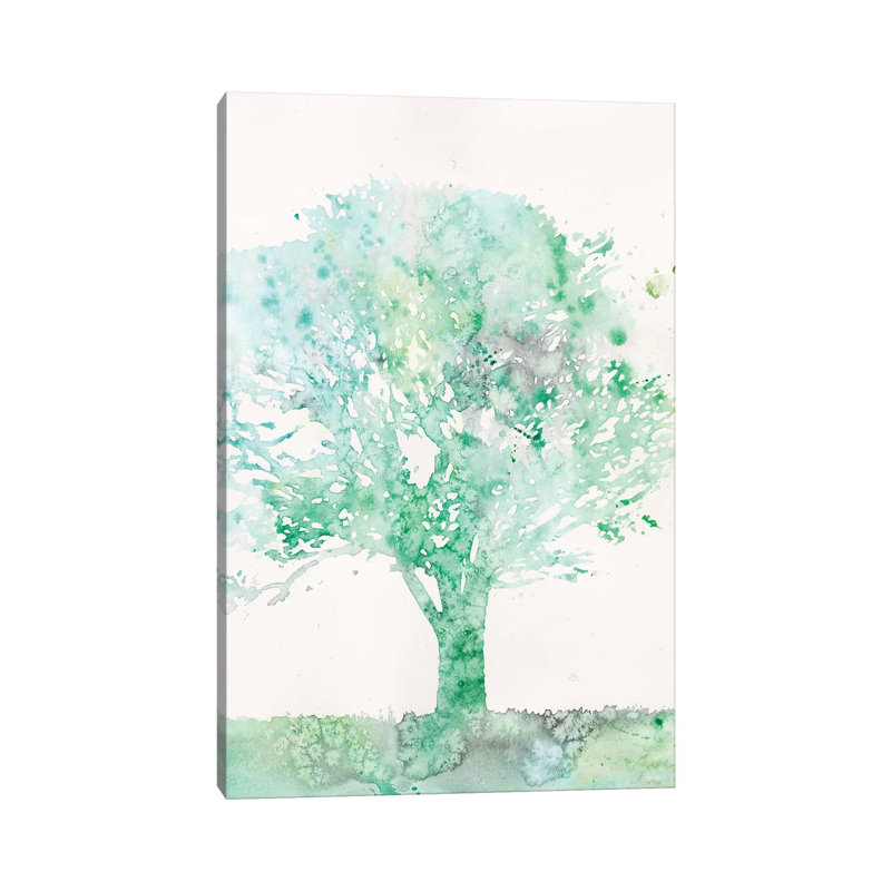 Aquamarine Tree II by Megan Meagher - Wrapped Canvas Painting, 20.32 cm H x 30.48 cm W