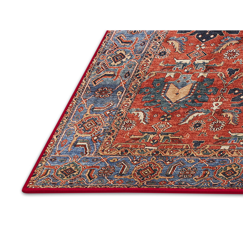 Tapis oriental rouge et bleu, Rectangle 6 pi x 9 pi