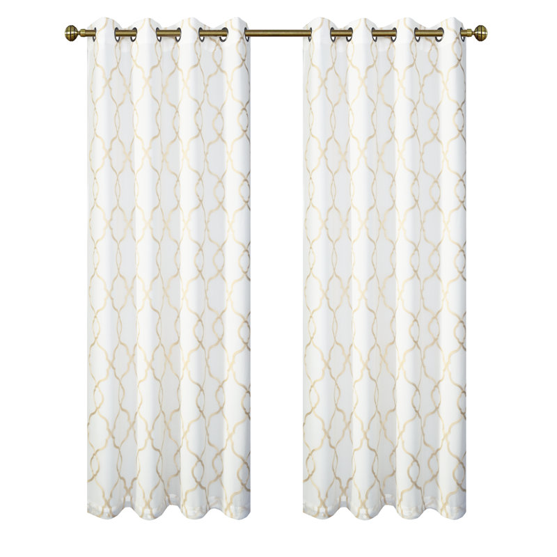 Paire de rideaux semi-transparents avec œillets Brigit, Or, l 50 po x L 95 po
