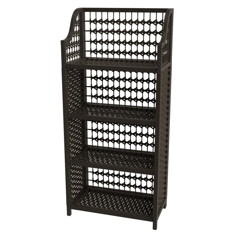 Johns Natural Fiber Shelves, Black, (4 Shelves) 44" H x 19.75" W x 10.25" D