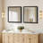Black Bathroom Mirror 30 x 36 Inch Rectangle Wave Beveled Frame for Wall -1093354072