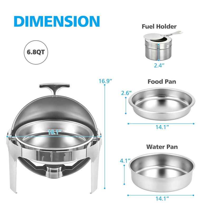 Ensemble de 3 chauffe-plats Chafing