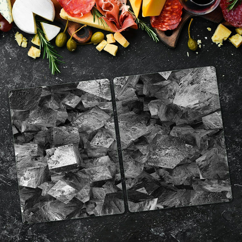 Movses Tempered Glass Lumps Chopping Board, 52cm x 30cm