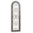 Wood Arched Window Inspired Scroll Brown Wall Decor with Metal Scrollwork Relief