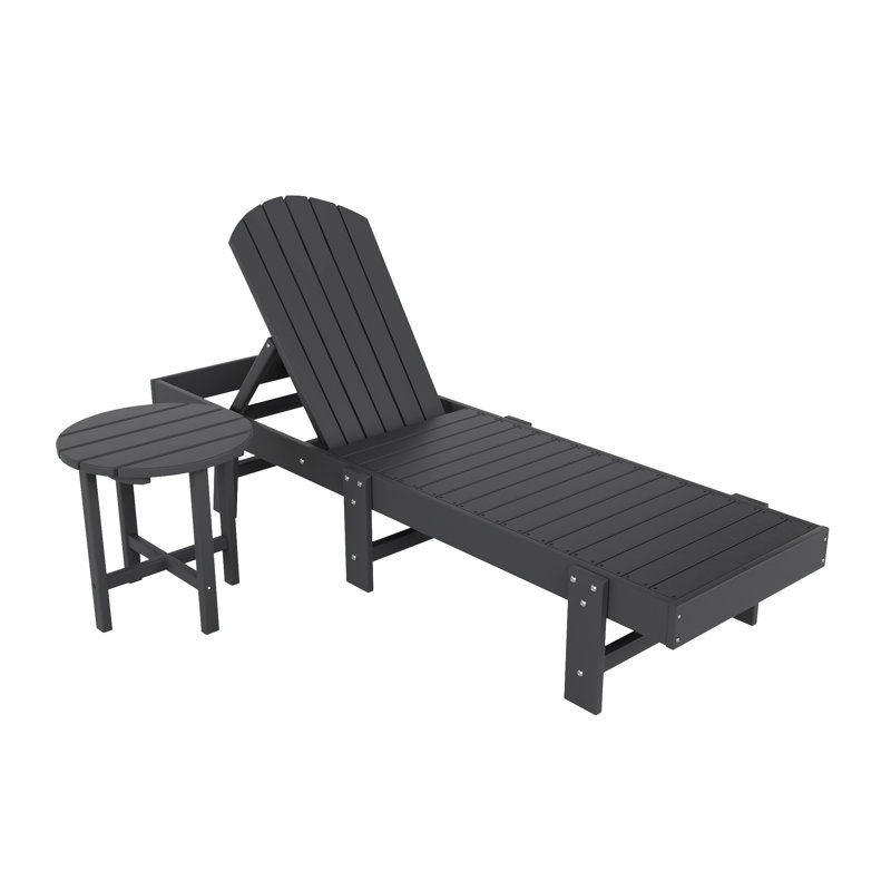 Altura Outdoor Chaise Lounge with Table, Gray