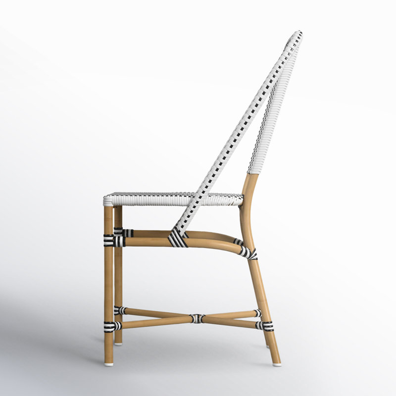 Tobias Outdoor Rattan Dining Chair, Black/White