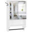 Armoire de salle de bain murale blanche - Armoire à pharmacie 2 portes avec miroir, tablette réglable et barre à serviettes
