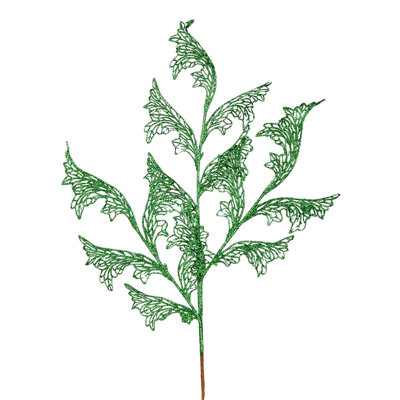 Le vaporisateur de Noël artificiel à motif de feuilles de corail à paillettes bordeaux 27 po Holiday Aisle® comprend 12 jets par paquet.