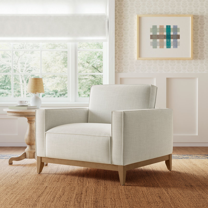Nicky Upholstered Armchair, Effie Linen Performance Linen