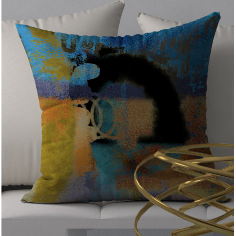 Abstract Reversible Throw Pillow, 20" x 20"