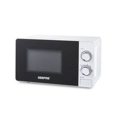 Geepas 700W Solo Manual 20L Microwave with 5 Power Levels Reheating Defrost Function