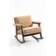 Fauteuil à bascule de lecture Mid-Century moderne, revêtu de velours, couleur principale kaki, capacité maximale de 250 lb, fauteuil d'installation facile à assembler, assemblage simple