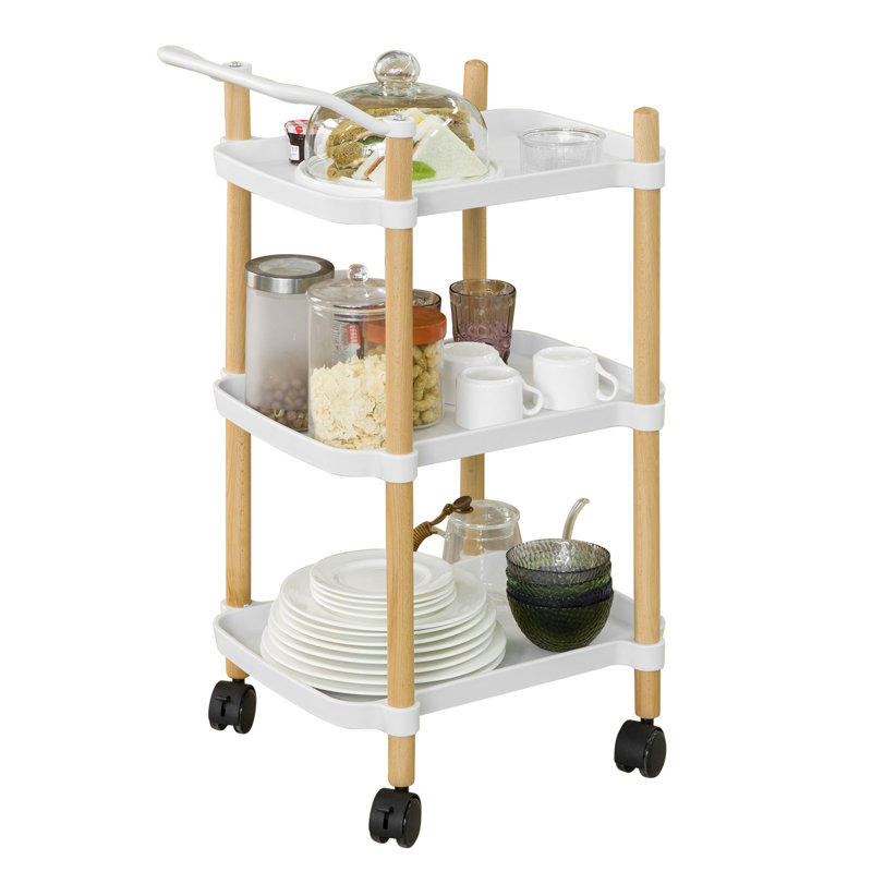 Brunilde Solid Wood Bar Cart, White