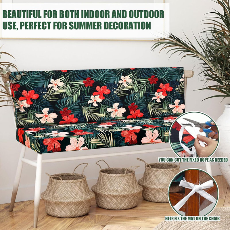 Bench Cushion Cover, No Insert, Palms Cus...