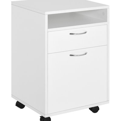 Armoire de bureau avec tiroir et en blanc, mobile se range facilement sous les bureaux