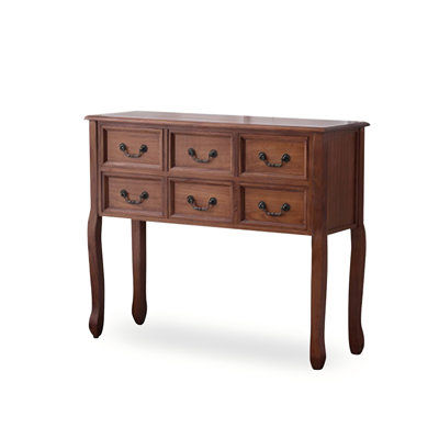 Light Walnut Color Solid Wood Rectangular Shape Console Table