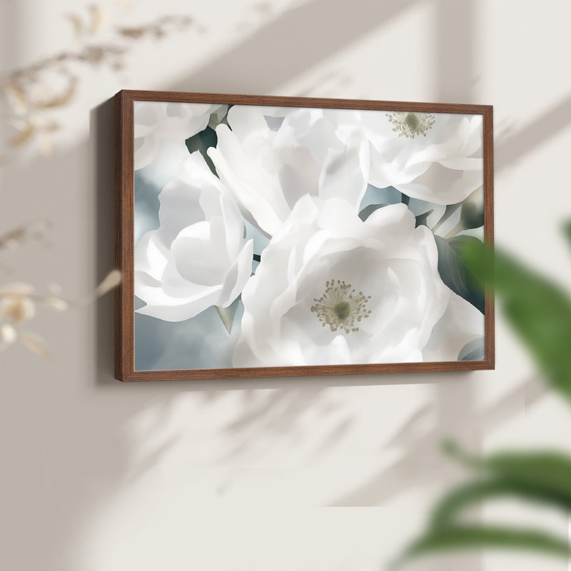 Série florale - XVIII - Reproduction encadrée - Restickable, Noyer, H 11 po x l 14 po